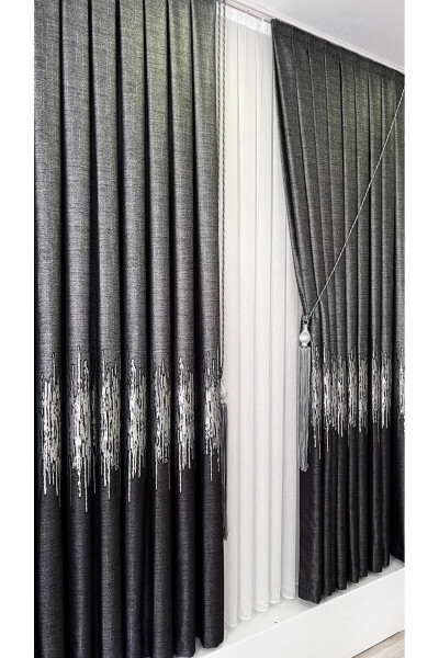 Panel Background Curtain Anthracite Silver (Single Wing) - 6