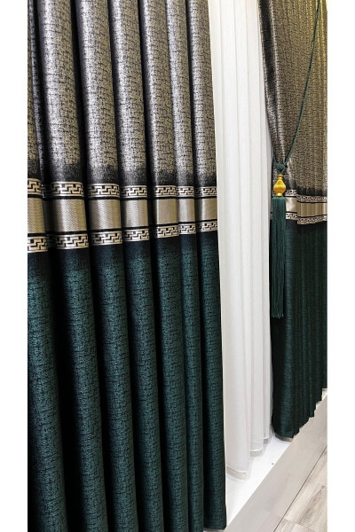 Panel Curtain Emerald Green Gray (Single Wing) - 6