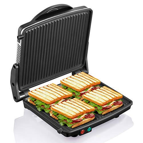 Panini Press Grill, Yabano Gourmet Sandwich Maker Non-Stick Coated Plates 11