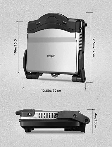 Panini Press Grill, Yabano Gourmet Sandwich Maker Non-Stick Coated Plates 11