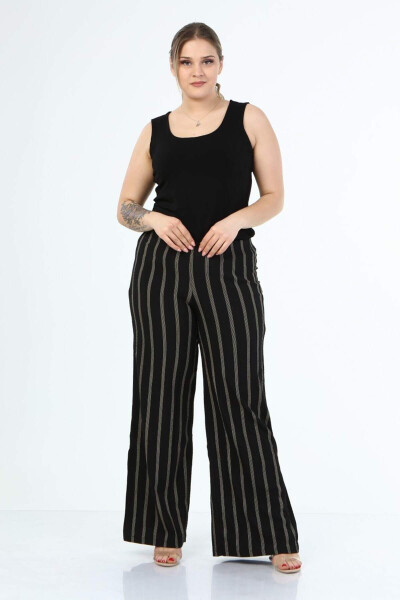 Pants with Ripped Hem and Elastic Waistband - 1