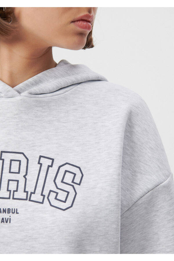 Paris Baskılı Kapüşonlu Gri Sweatshirt 1611989-85524 - 23