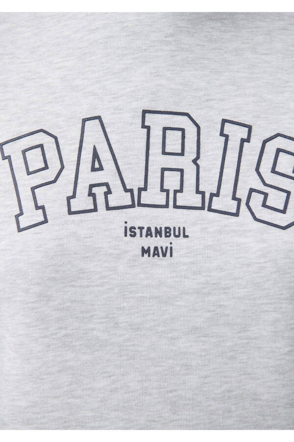 Paris Baskılı Kapüşonlu Gri Sweatshirt 1611989-85524 - 24