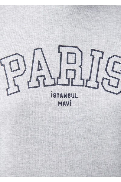 Paris Baskılı Kapüşonlu Gri Sweatshirt 1611989-85524 - 12