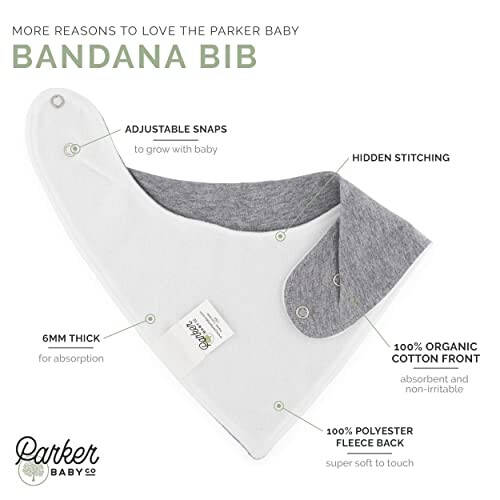 Parker Bebek Bandana Salya Önlüğü 8'li Paket Bebek Önlüğü Erkek, Kız, Unisex - Yumuşak ve Şık Diş Çıkarma Önlüğü Bebekler İçin - 2