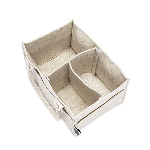 Parker Chaqaloq Diaper Caddy - Bolalar Xonasi Saqlash Idish va Avtomobil Tartibga Solish uchun Diaper va Chaqaloq Salfetkalar (Oq, Oddiy) - 3