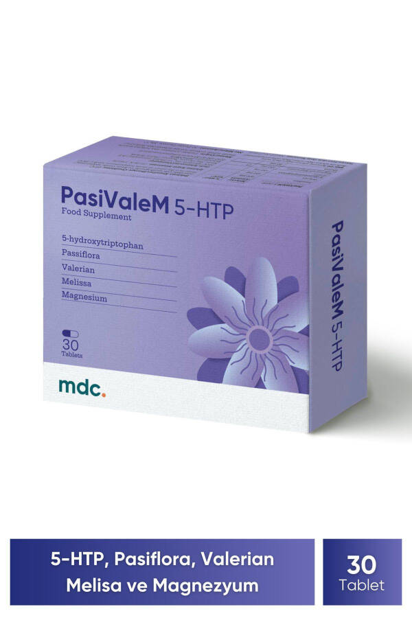 Pasivalem 5-htp Dietary Supplement 30 Tablets (5-HTP, PASSIFLORA, VALERIAN, LEMON BALM, MAGNESIUM) - 8