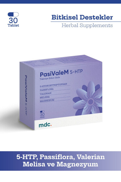 Pasivalem 5-htp Takviye Edici Gıda 30 Tablet (5-HTP, PASİFLORA, VALERİAN, MELİSA, MAGNEZYUM) - 1