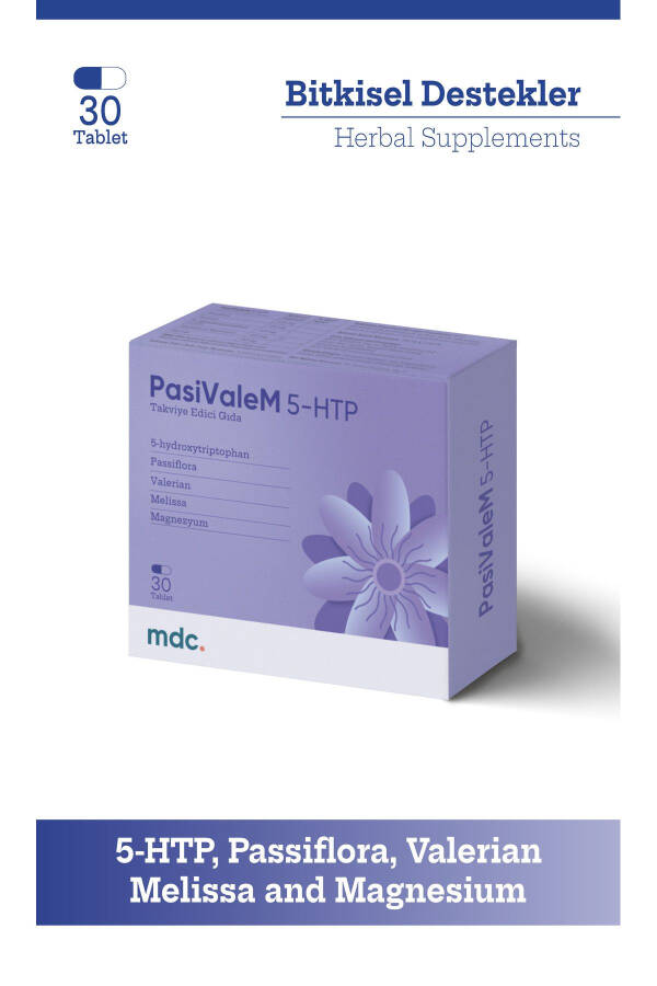 Pasivalem 5-htp Takviye Edici Gıda 30 Tablet (5-HTP, PASİFLORA, VALERİAN, MELİSA, MAGNEZYUM) - 3