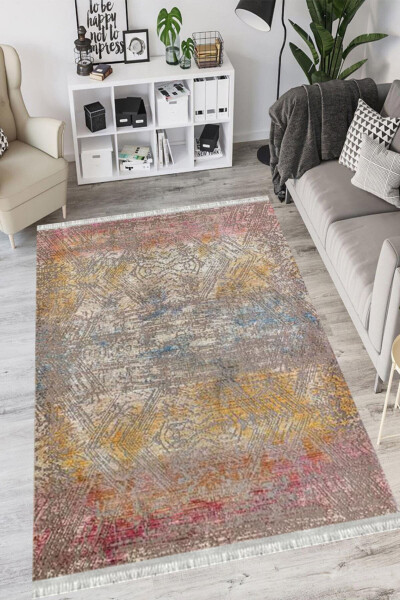 Pastel Eco Punto Non-Slip Washable Antibacterial Digital Print Pastel Rug Runner - 7