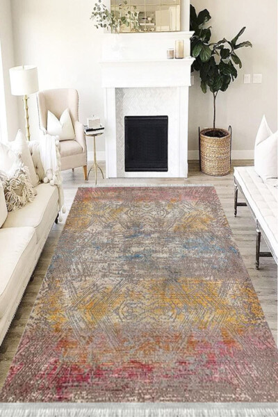 Pastel Eco Punto Non-Slip Washable Antibacterial Digital Print Pastel Rug Runner - 1