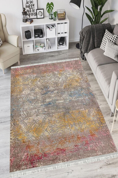 Pastel Eco Punto Non-Slip Washable Antibacterial Digital Print Pastel Rug Runner - 2