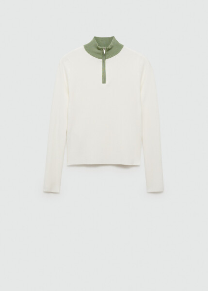 Pastel green zippered sweater - 10