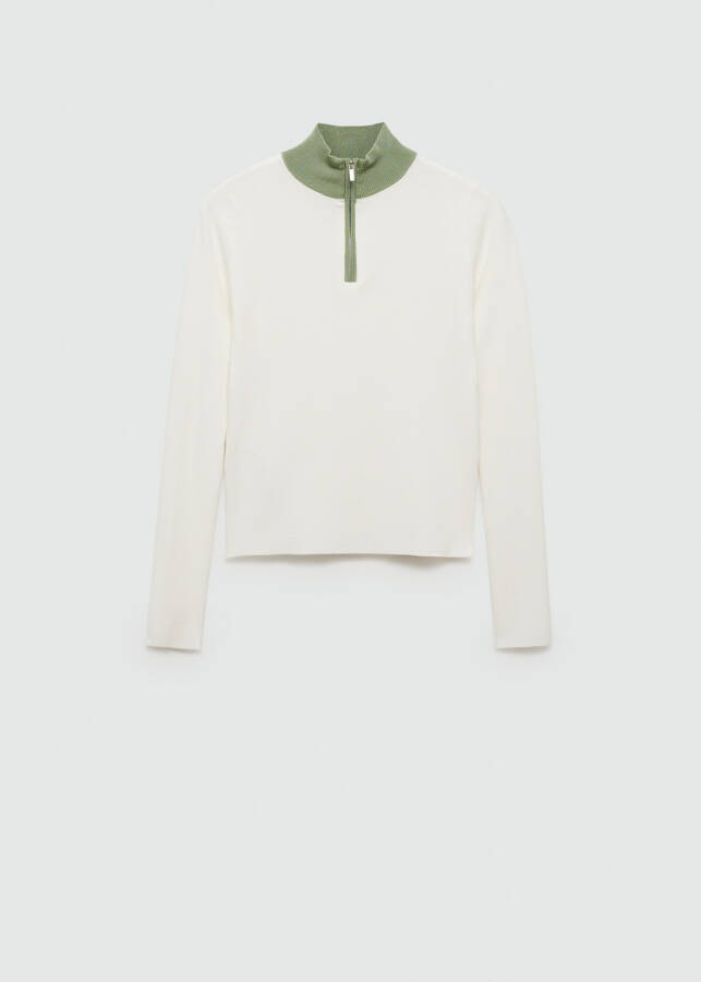 Pastel green zippered sweater - 10