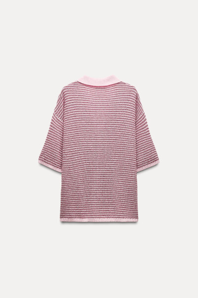 Pastel pembe polo yaka triko kazak - 7