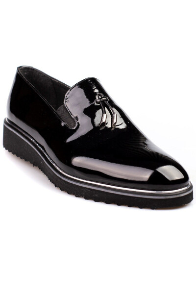 Patent Leather Black Men's Shoes for Suits and Wedding Suits - 5