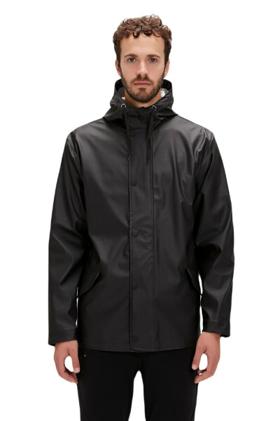 Patrol Raincoat Black Men's Hooded - 1