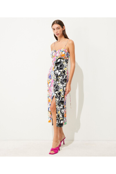 Pattern mix halter dress - 1