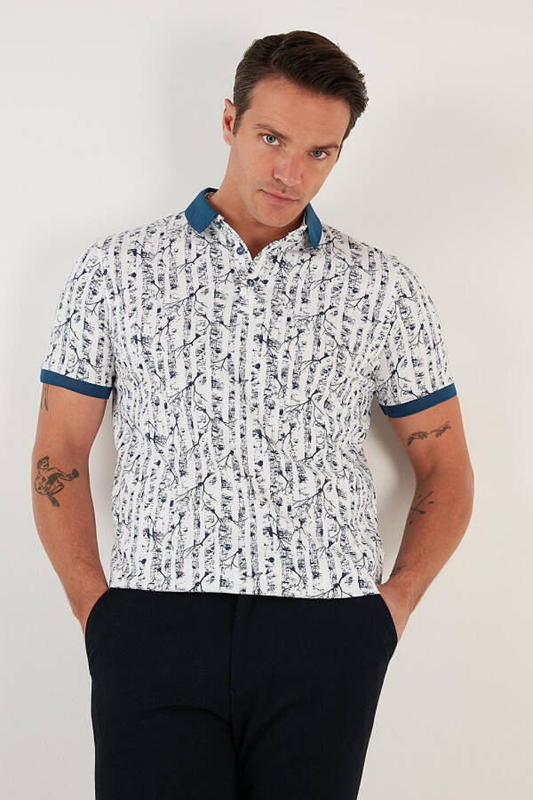 Patterned Cotton Slim Fit Polo T-Shirt 646B3490 - 2