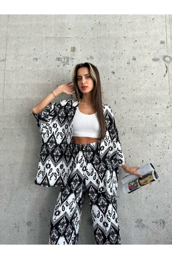 Patterned Kimono Set - 1