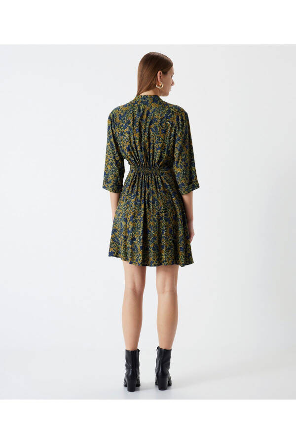 Patterned mandarin collar dress - 5