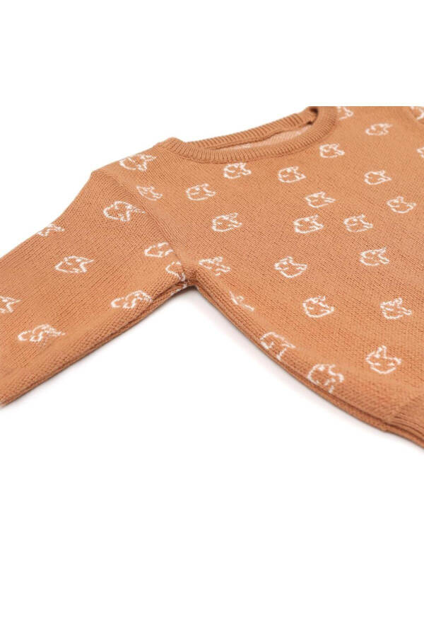 Patterned Organic Cotton Baby And Child Sweater Brown - 3