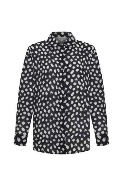 Patterned Relaxed Fit Shirt Black - 7