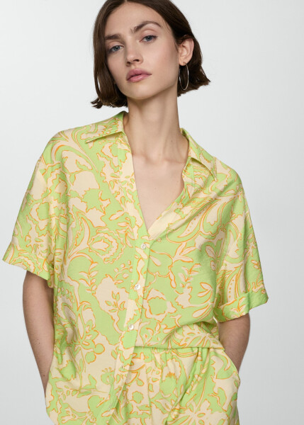 Patterned shirt with short sleeves - Grass Green - 5