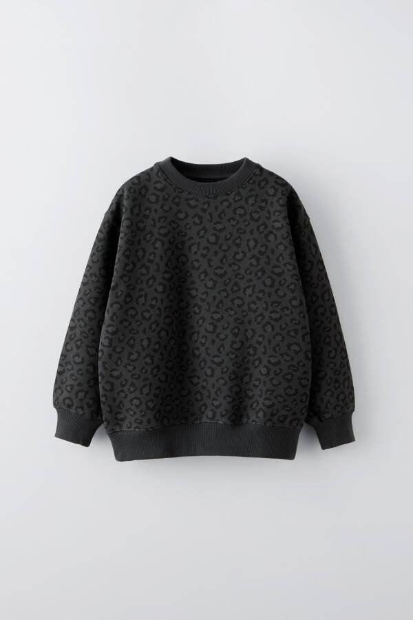 Patterned Sweatshirt - Anthracite Gray - 1