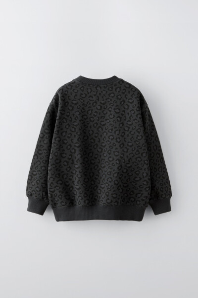 Patterned Sweatshirt - Anthracite Gray - 2