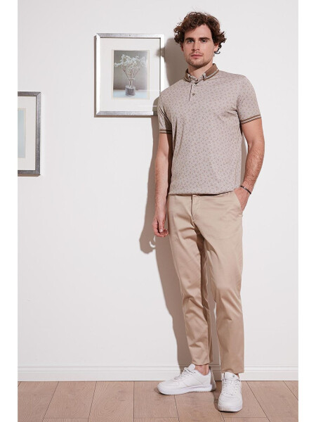 Paxta Aralashgan Naqshli Slim Fit Polo Ko'ylak 646B3280 - 2