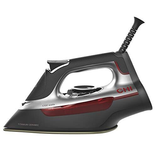 <p>CHI Steam Iron for Clothes with 300+ Holes for Powerful Steaming, Temperature Guide Dial, 1700 Watts, XL 10’ Cord, 3-Way Auto Shutoff, Titanium Infused Ceramic Soleplate, Silver</p> - 1