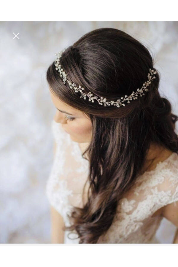 Pearl and Crystal Bridal Tiara Hair Accessory - 8