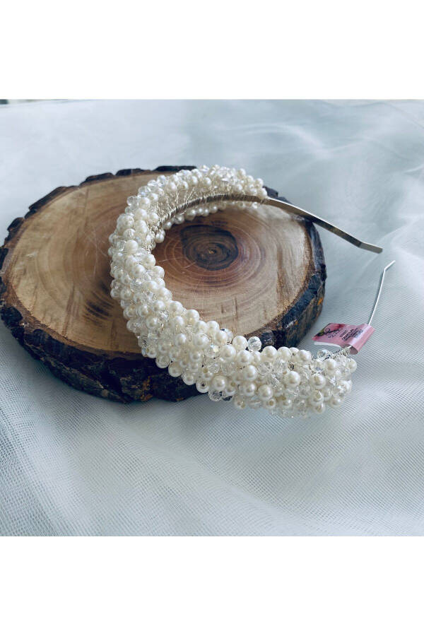 Pearl Crystal Bridal Crown - 11