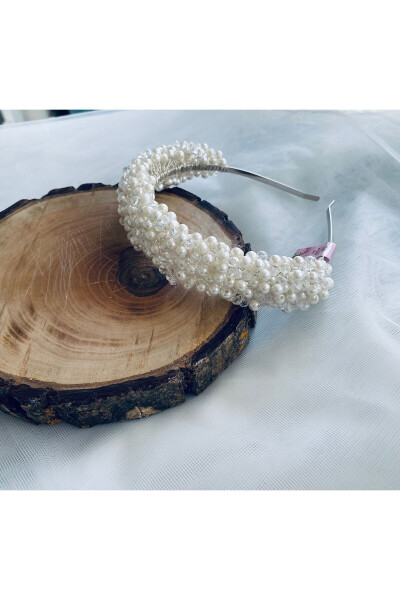 Pearl Crystal Bridal Crown - 12