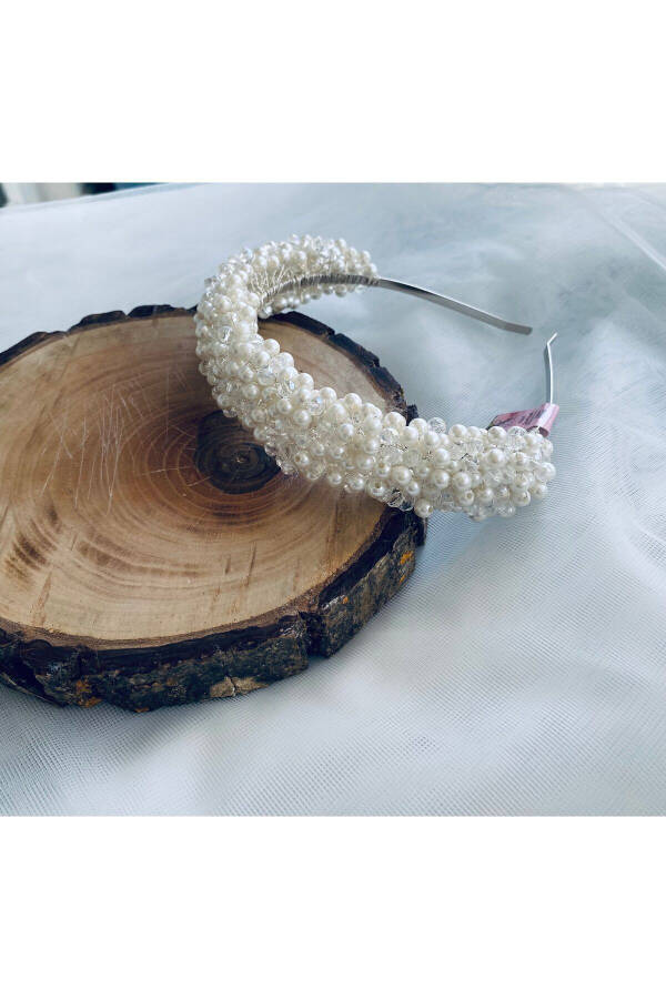 Pearl Crystal Bridal Crown - 7