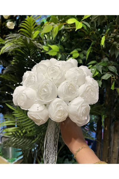 Pearl Peony Bridal Bouquet - Groom Boutonniere - Bridal Flowers - 23