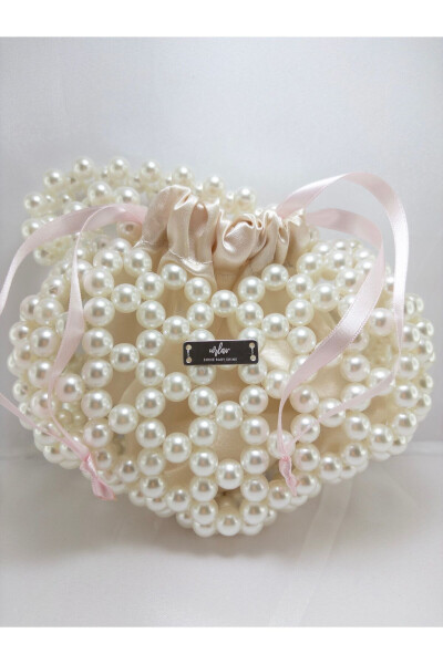 Pearled Heart Bag - Beaded Bag - Bridal Bag - Engagement Bag - Gift - 6