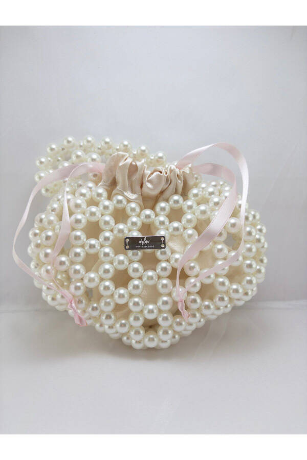 Pearled Heart Bag - Beaded Bag - Bridal Bag - Engagement Bag - Gift - 7