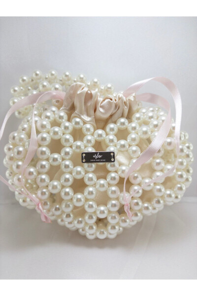 Pearled Heart Bag - Beaded Bag - Bridal Bag - Engagement Bag - Gift - 2