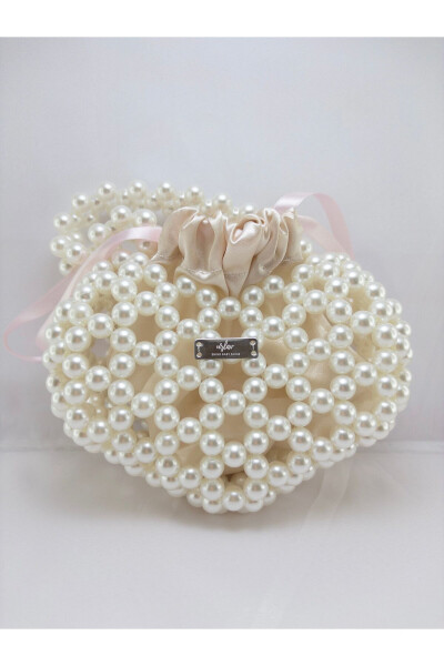 Pearled Heart Bag - Beaded Bag - Bridal Bag - Engagement Bag - Gift - 4