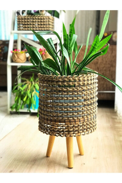 Pedestal Wicker Planter - 11