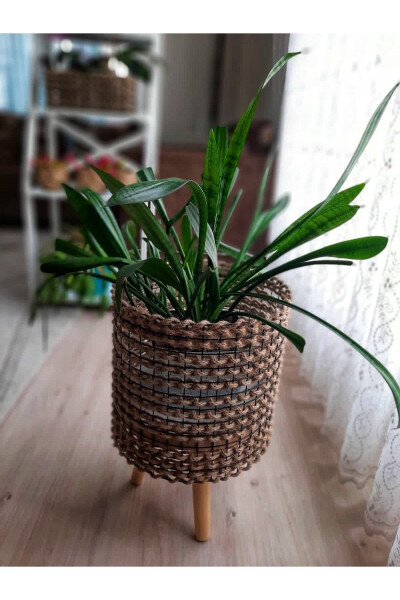 Pedestal Wicker Planter - 5