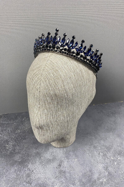 Pedro Model Elegant Bridal Crown Henna Crown Blue Bridal Crown - 4