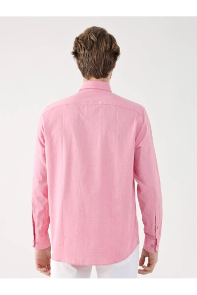 Pembe Erkek Regular Fit Oxford Brent Düğmeli Yaka Uzun Kol Gömlek - 94867 - 11