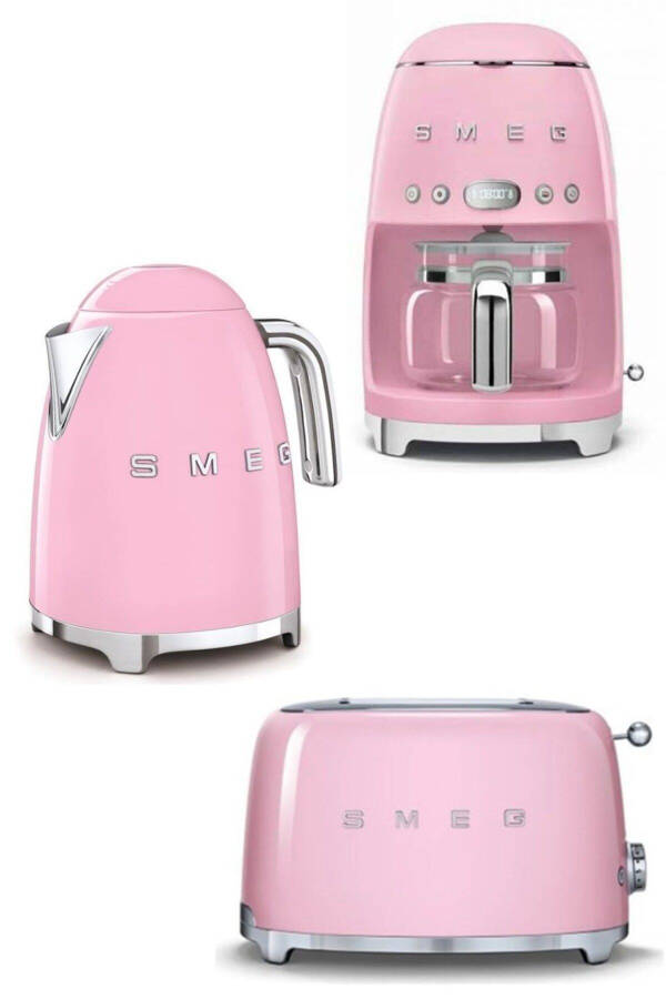 Pembe Kettle 1x2 Ekmek Kızartma Makinesi ve Filtre Kahve Makinesi Seti - 1