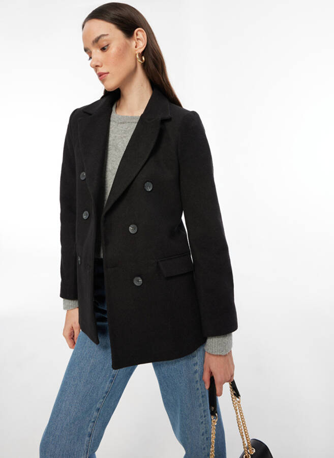 People By Fabrika Black Women's Overcoat SPBF3WL-KBN5001 - 2