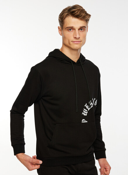 People By Fabrika Hooded Printed Black Men's Sweatshirt SPBF3WM-SWT5018 - 2