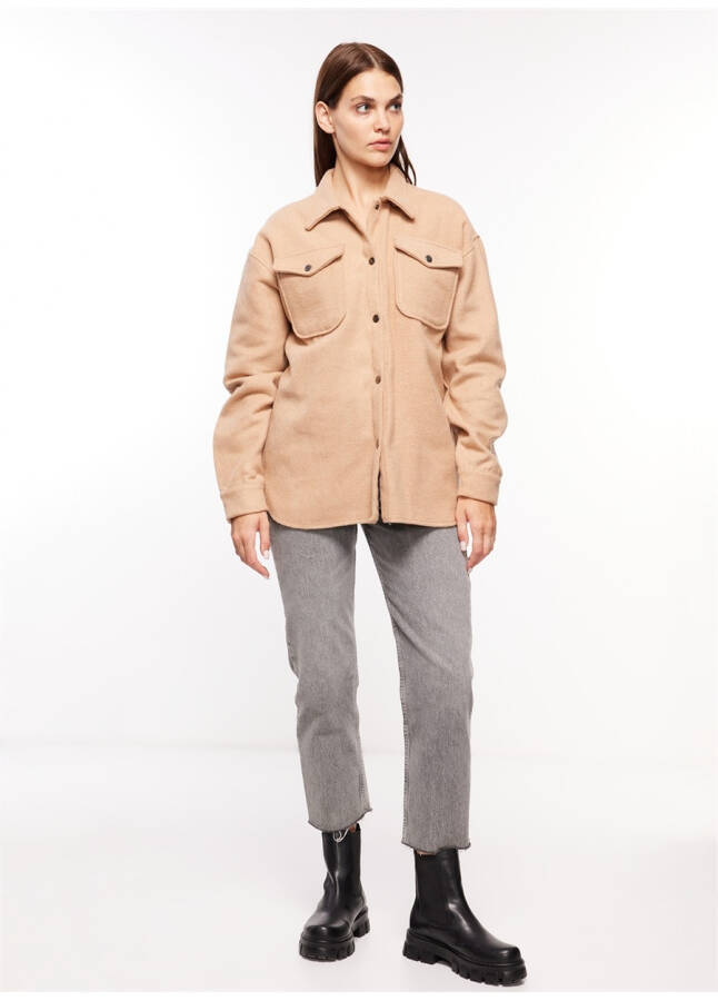 People By Fabrika Regular Camel Wool Women's Jacket PBF3W-CKT-004 - 9