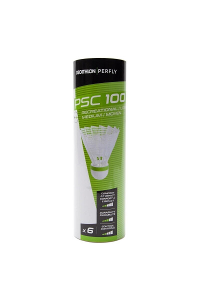 Perfly Plastik Badminton To'pi - O'rta Hajm - 6 ta To'p - Oq - Psc 100 - 1